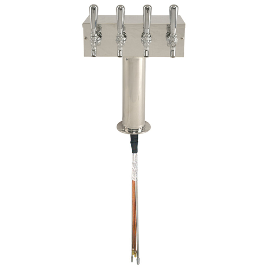 Premium 4 Tap T Tower – Glycol Cooled – Stainless Steel